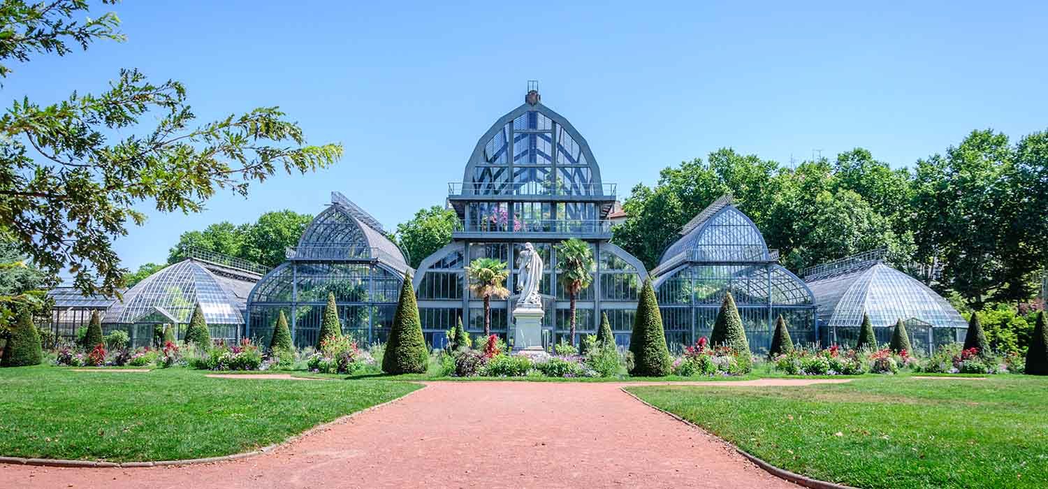 Les grandes serres du jardin botanique, au parc de la Tête d'Or · Photo diffusée par Made in Gone